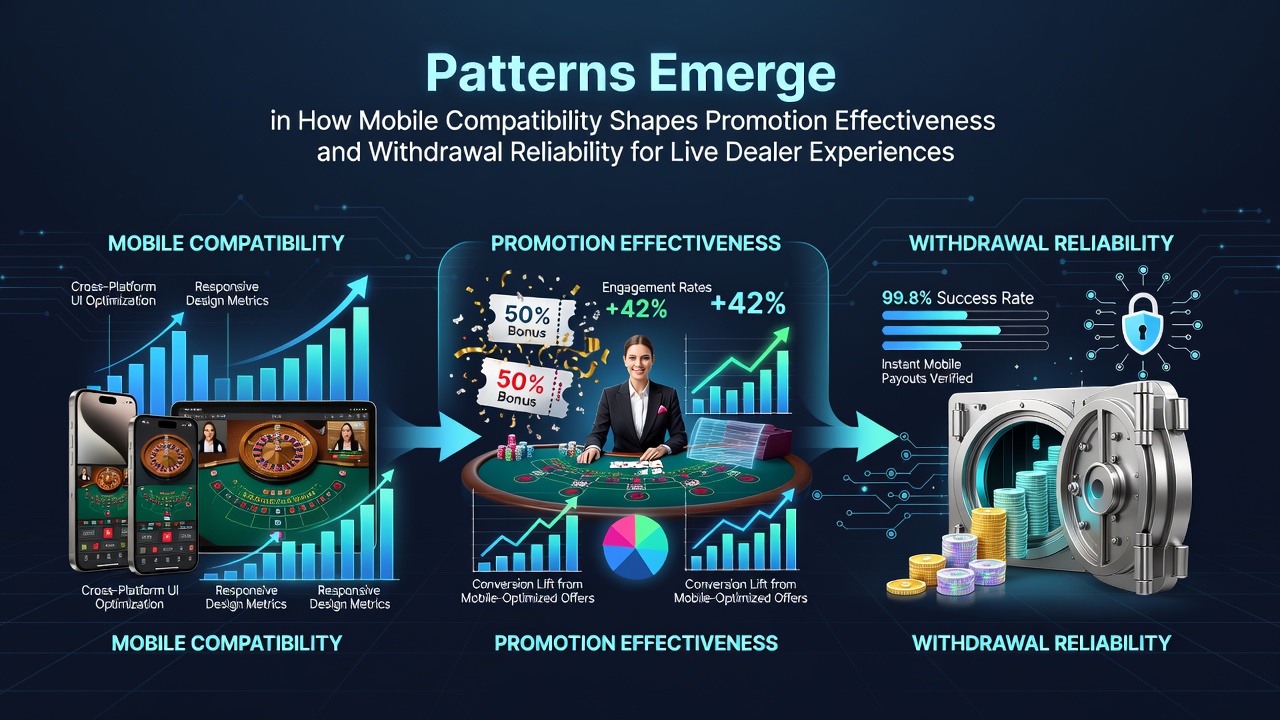Mobile live dealer interface showing seamless gameplay and promotional banners on compatible devices