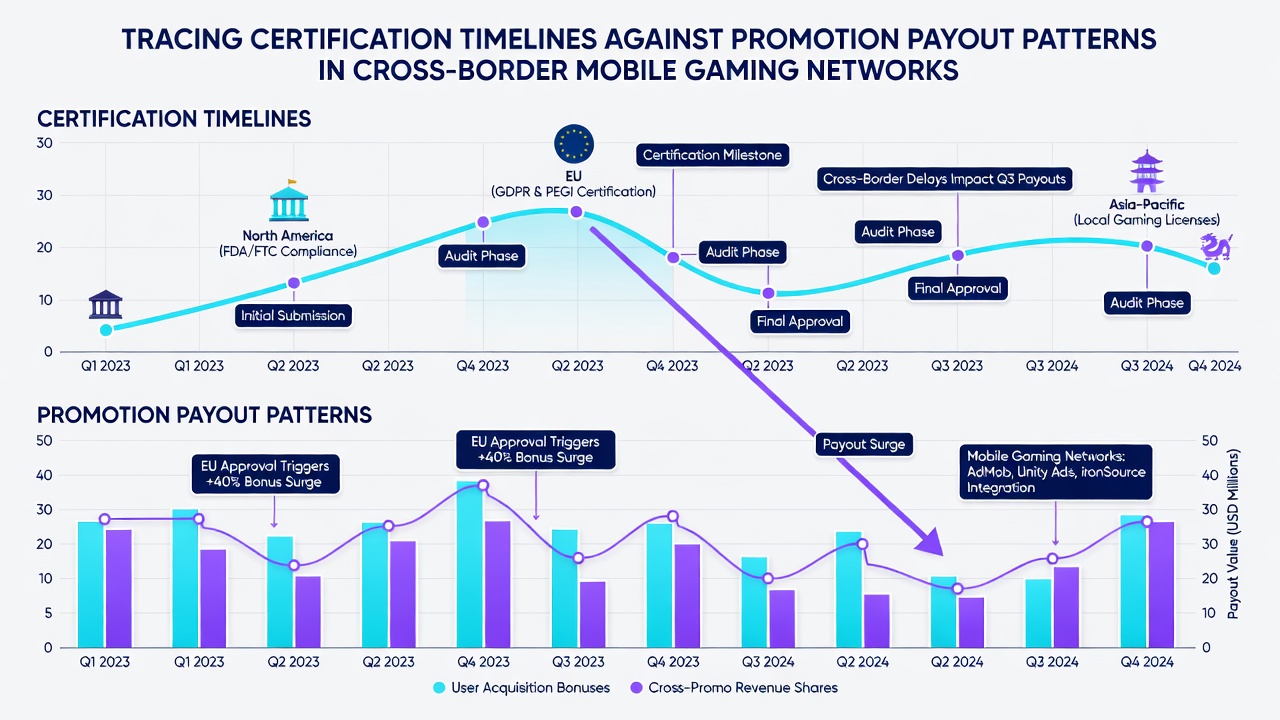 Chart displaying payout speed improvements following certification renewals in global mobile gaming platforms